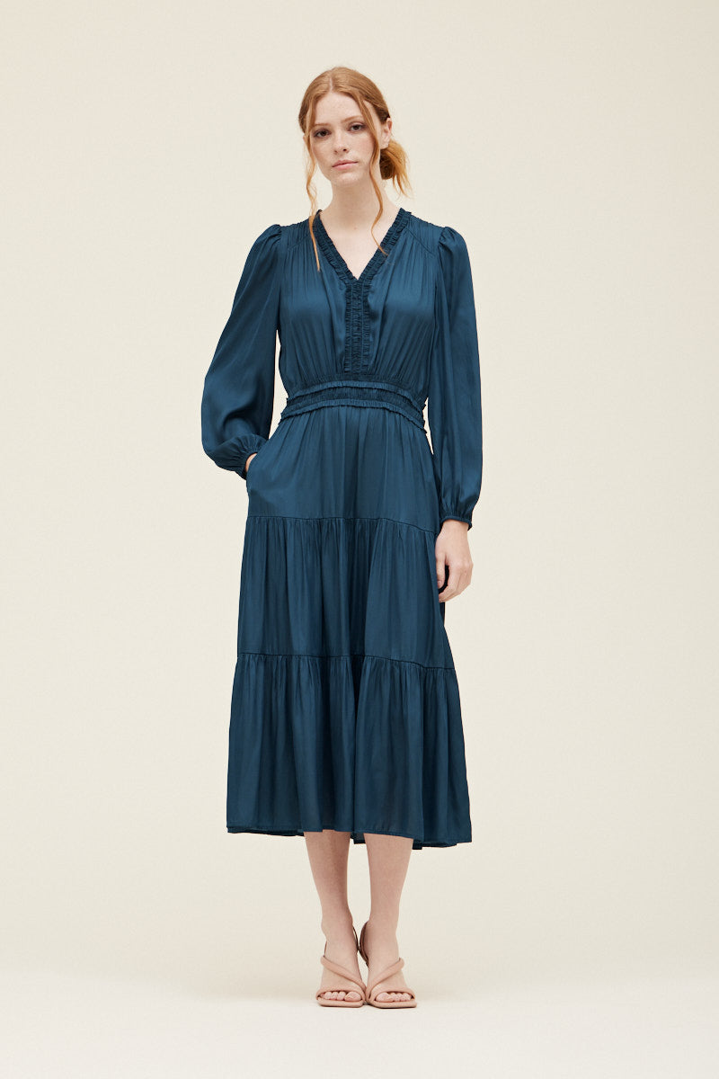 The Quinn Ruffle Midi Dress