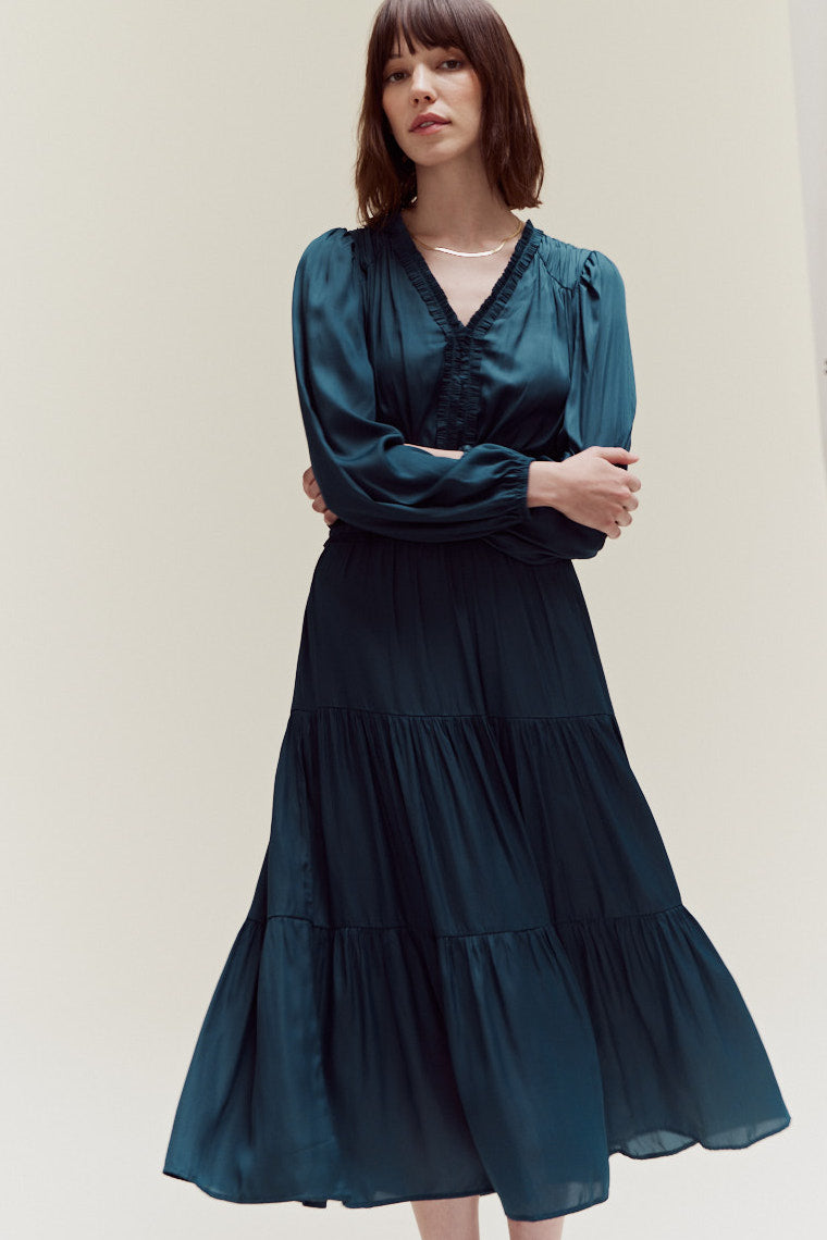 The Quinn Ruffle Midi Dress
