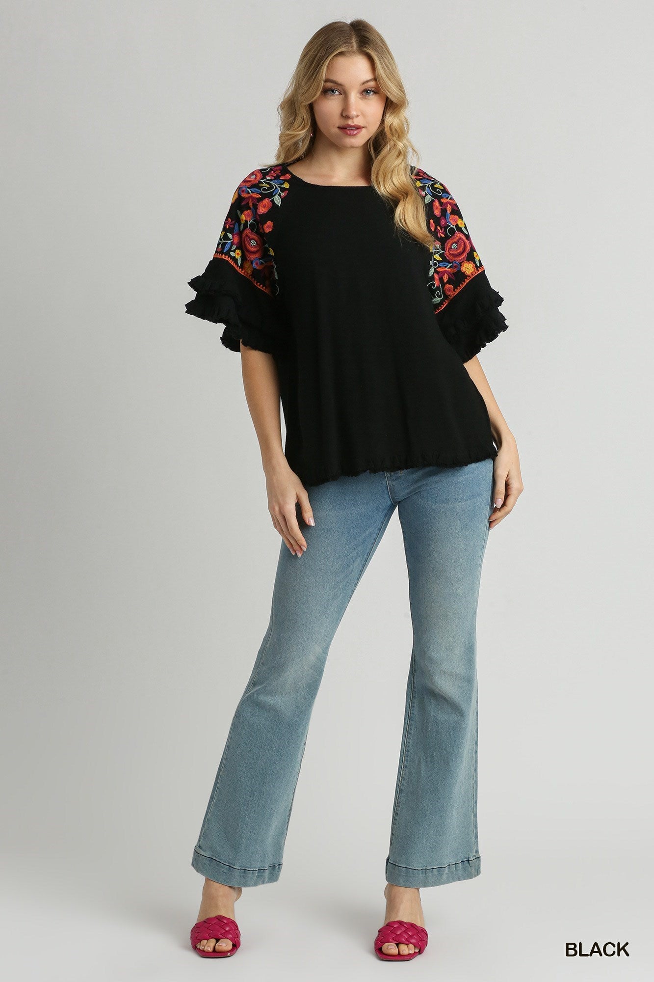 Embroidered Floral Top