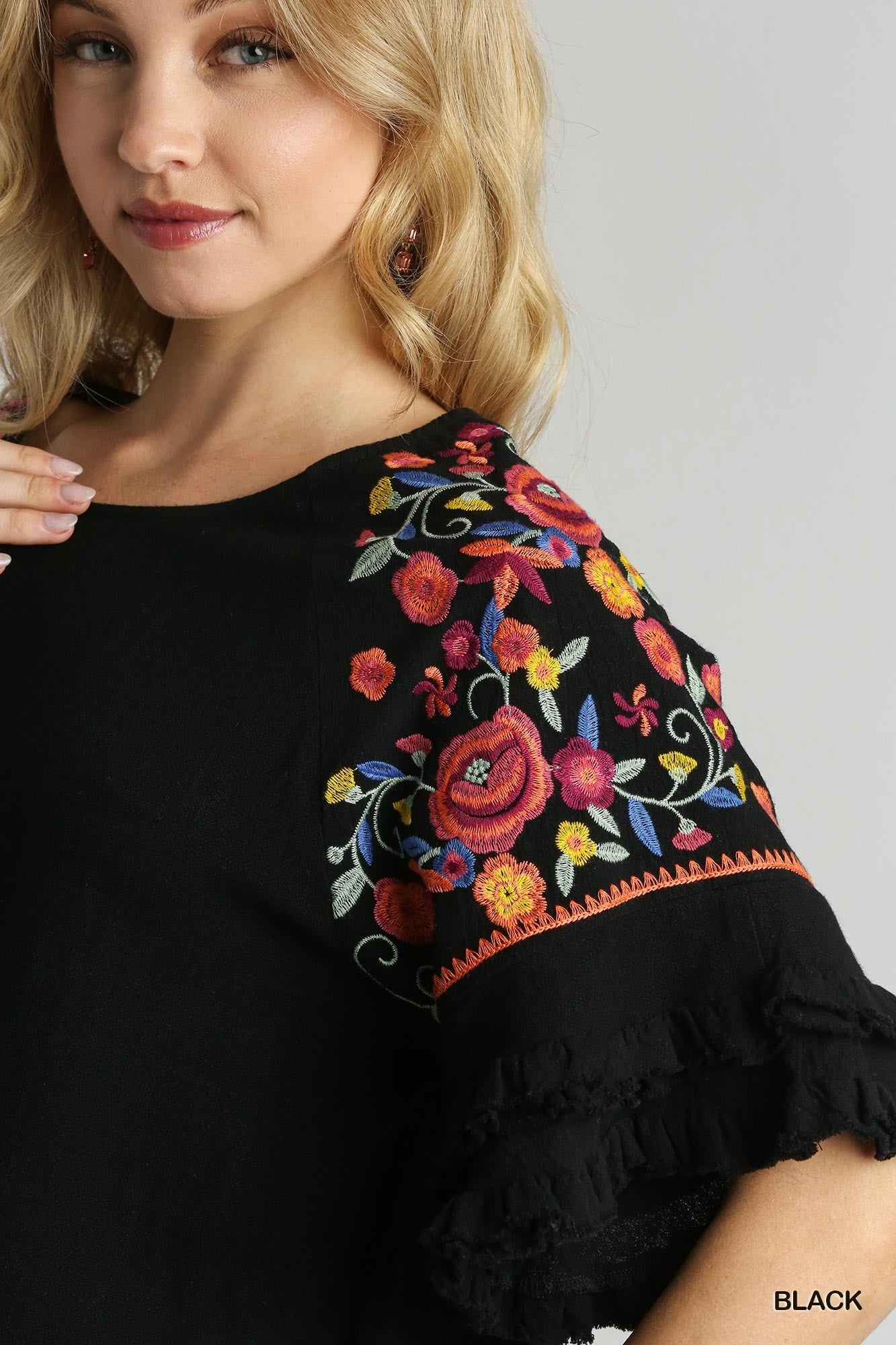 Embroidered Floral Top