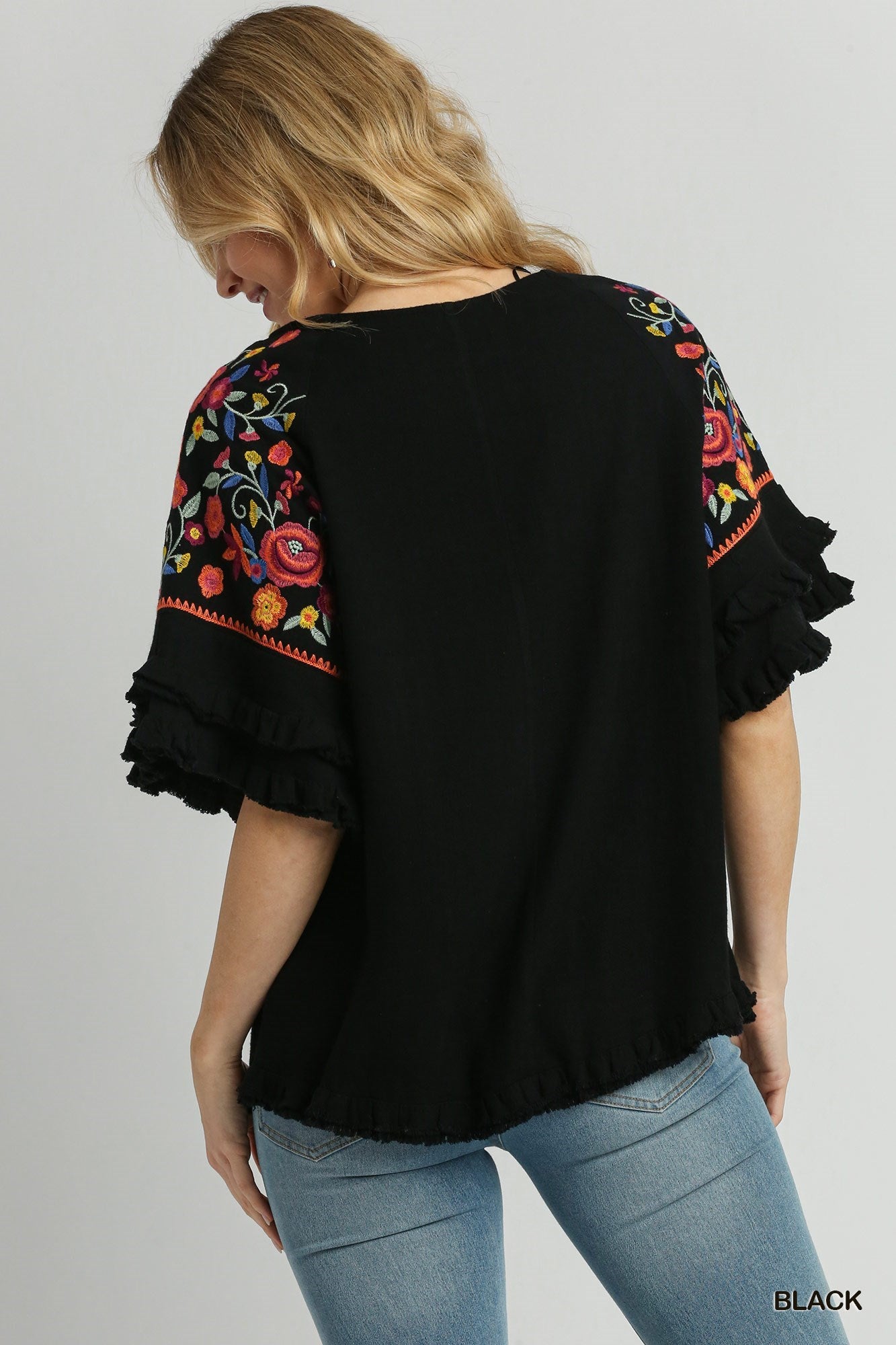 Embroidered Floral Top