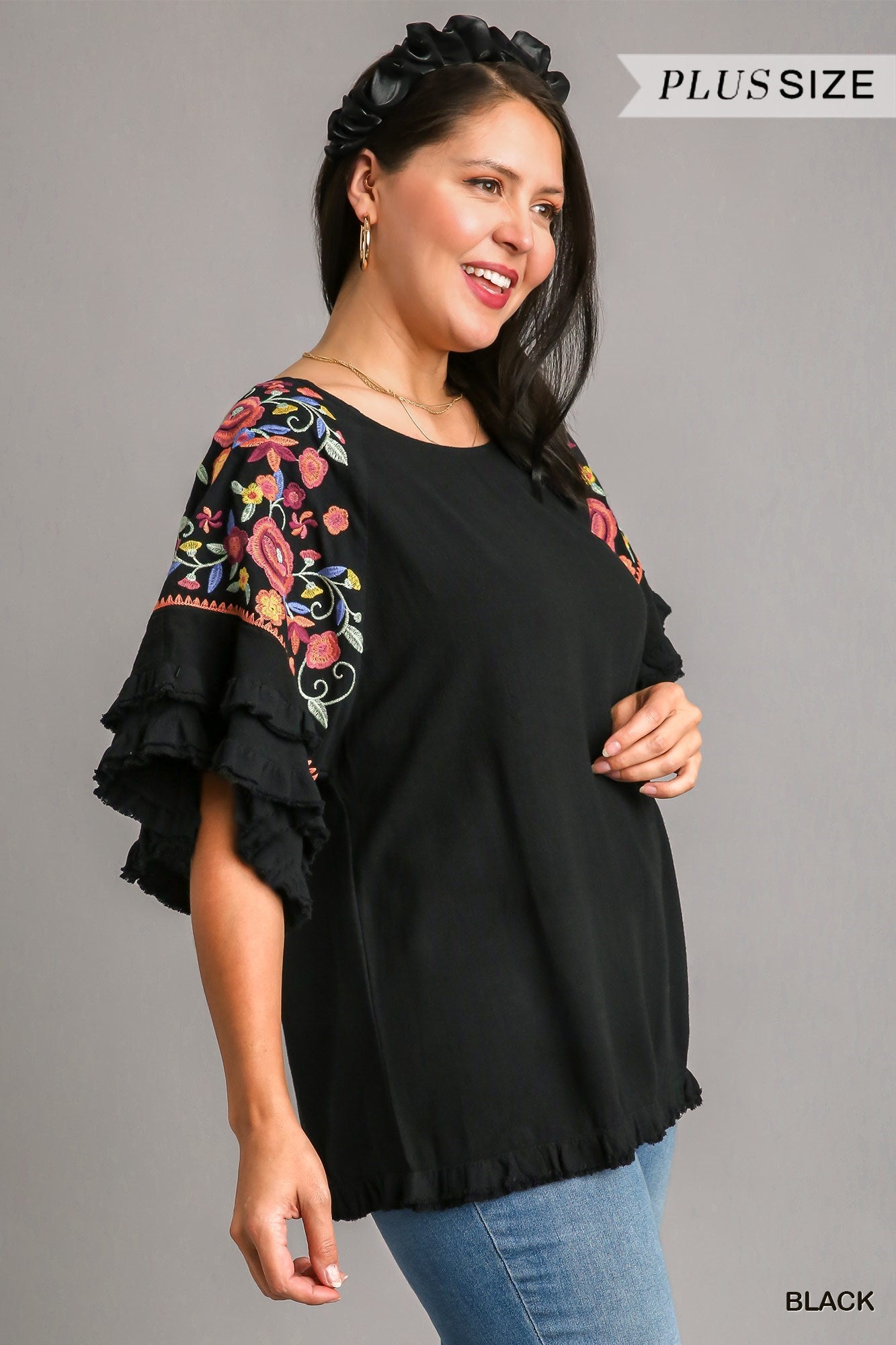 Embroidered Floral Top