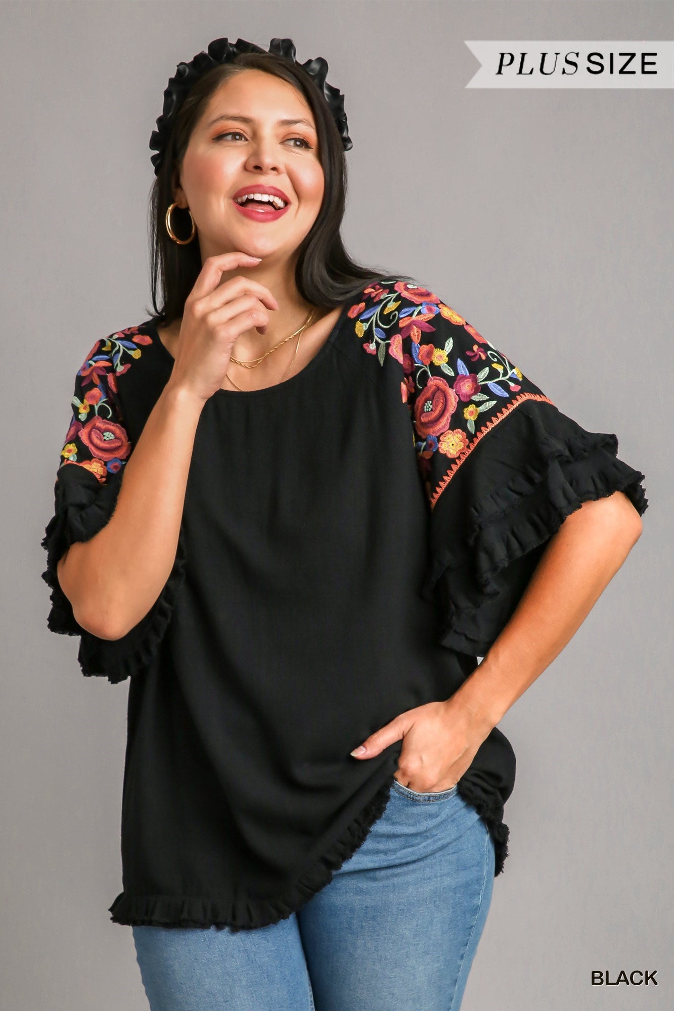 Embroidered Floral Top