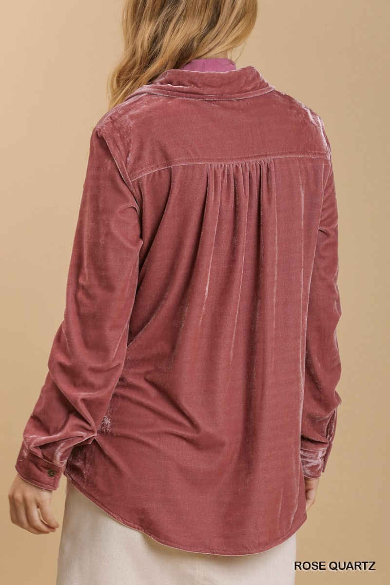 The Remy Velvet Button Up Shacket