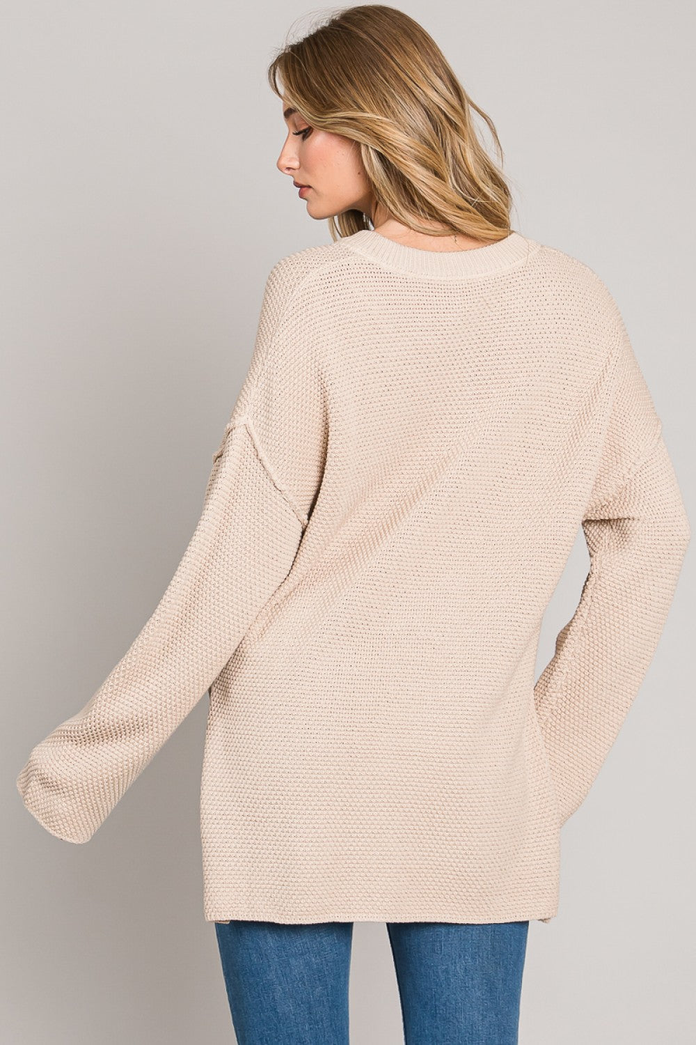 The Emerson Oversized Henley Sweater Top
