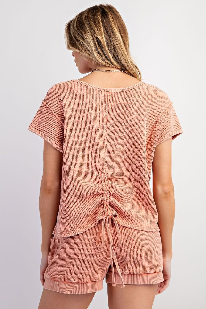 Coral Mineral Washed Top