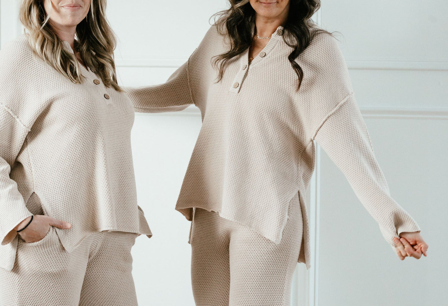 The Emerson Oversized Henley Sweater Top