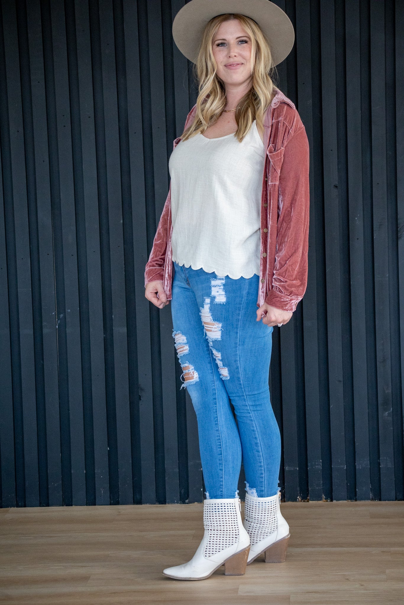 The Remy Velvet Button Up Shacket
