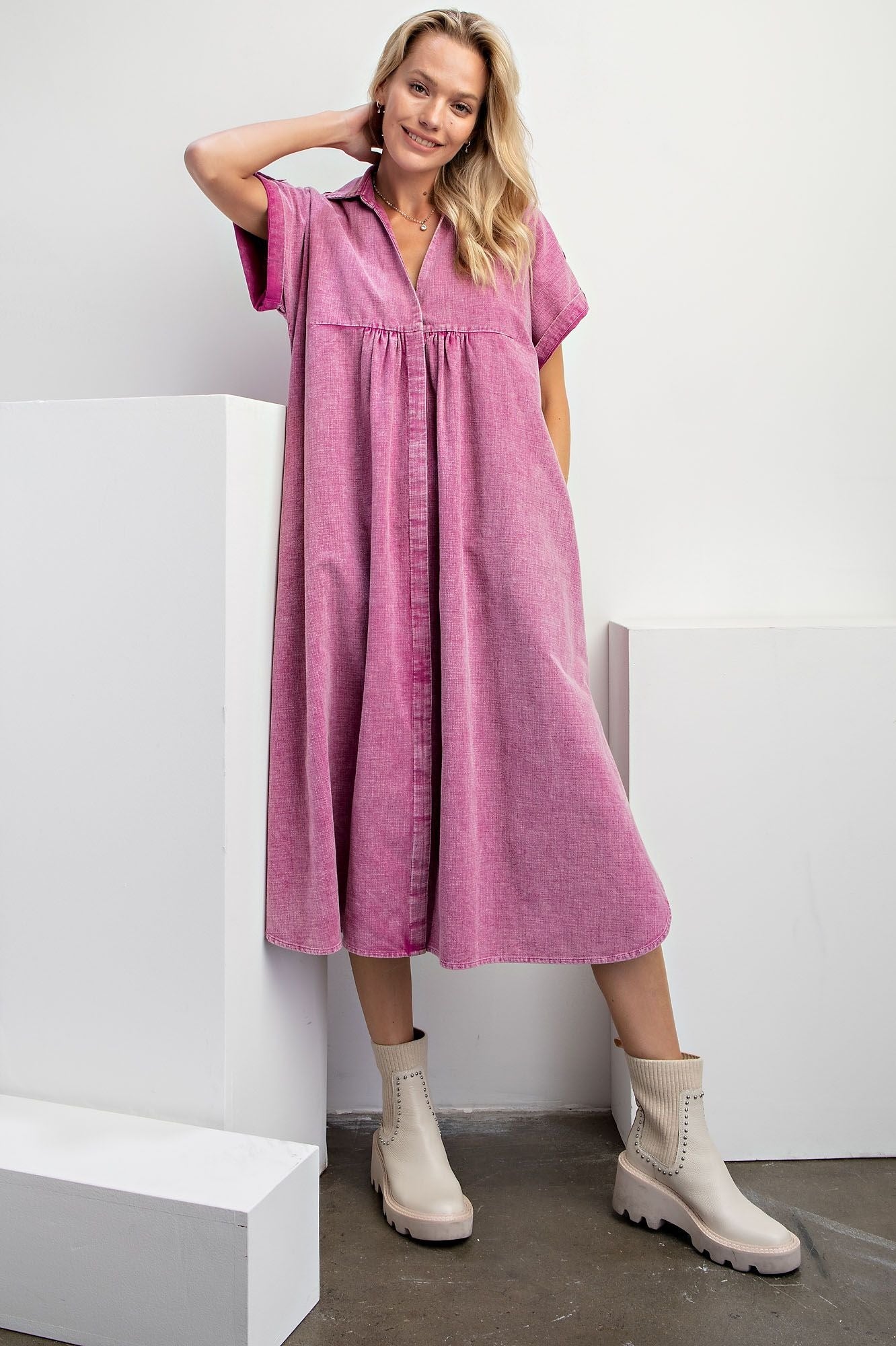 Orchid Mineral Washed Dress