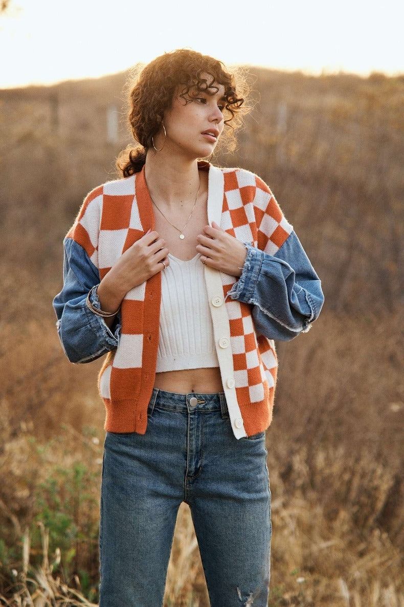 Checker Cardigan