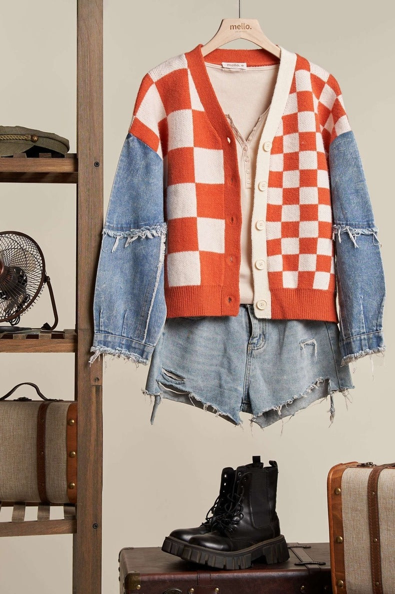 Checker Cardigan