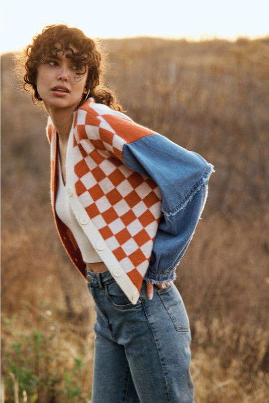 Checker Cardigan
